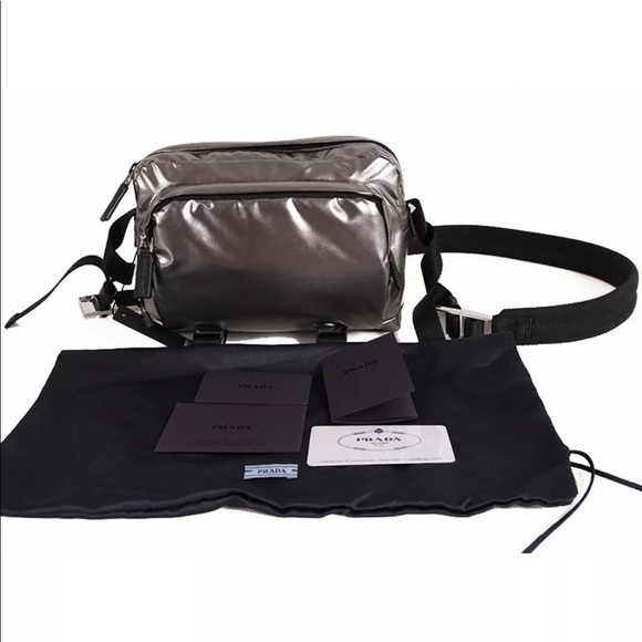 Auth NWT PRADA Silver Fabric Futuristic Bag - Picture 5 of 11